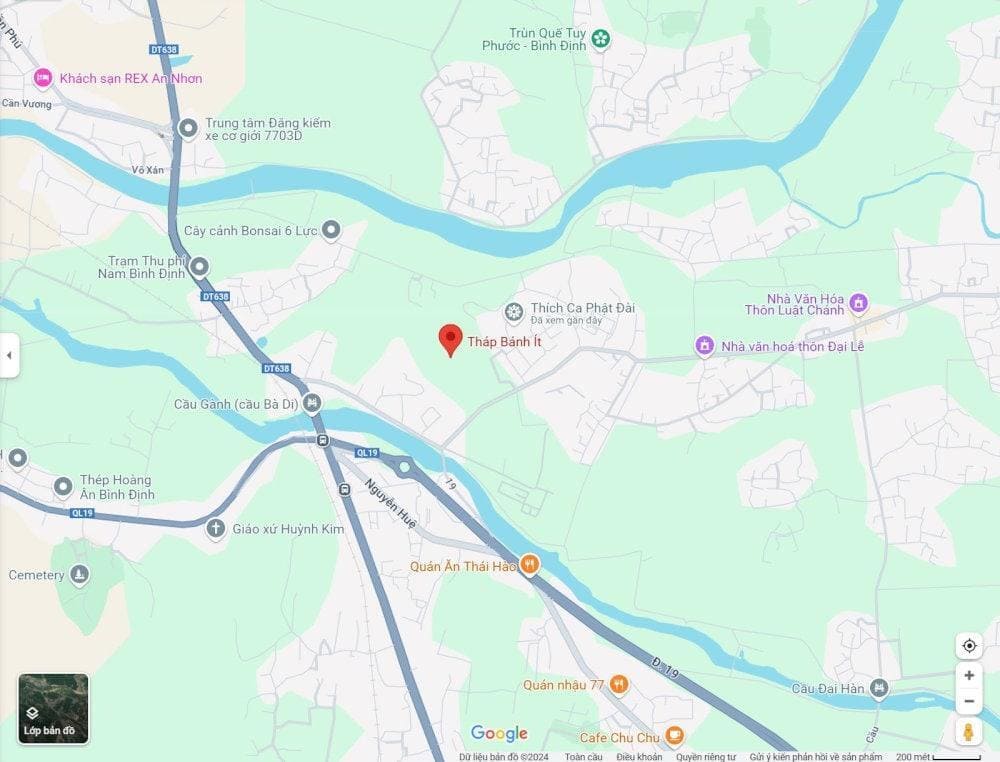 Vị trí tháp Bánh Ít trên bản đồ